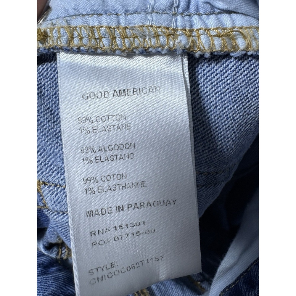 Good American Good Legs Straight Cropped Distressed Jean Rah Hem Size 6/28 - Picture 4 of 4